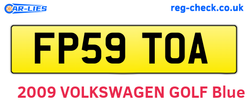 FP59TOA are the vehicle registration plates.