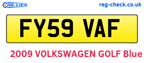 FY59VAF are the vehicle registration plates.