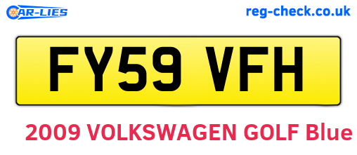 FY59VFH are the vehicle registration plates.