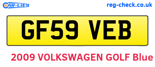 GF59VEB are the vehicle registration plates.