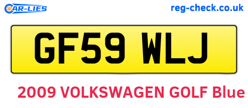 GF59WLJ are the vehicle registration plates.