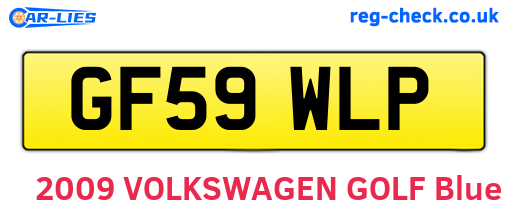 GF59WLP are the vehicle registration plates.