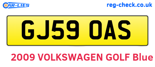 GJ59OAS are the vehicle registration plates.