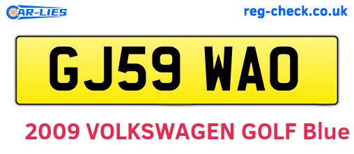 GJ59WAO are the vehicle registration plates.
