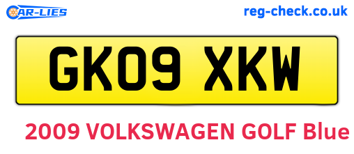 GK09XKW are the vehicle registration plates.