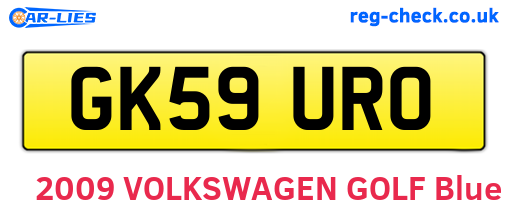 GK59URO are the vehicle registration plates.