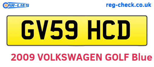 GV59HCD are the vehicle registration plates.