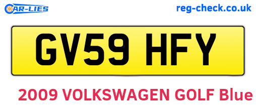 GV59HFY are the vehicle registration plates.