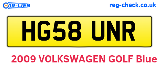 HG58UNR are the vehicle registration plates.