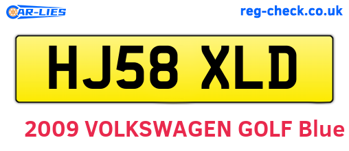 HJ58XLD are the vehicle registration plates.
