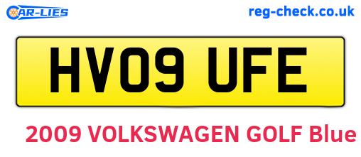 HV09UFE are the vehicle registration plates.