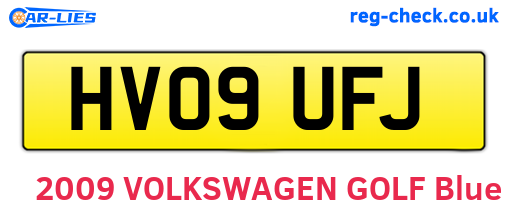 HV09UFJ are the vehicle registration plates.