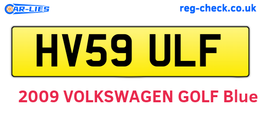 HV59ULF are the vehicle registration plates.