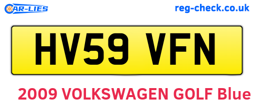 HV59VFN are the vehicle registration plates.