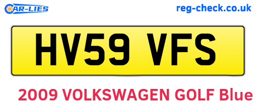 HV59VFS are the vehicle registration plates.