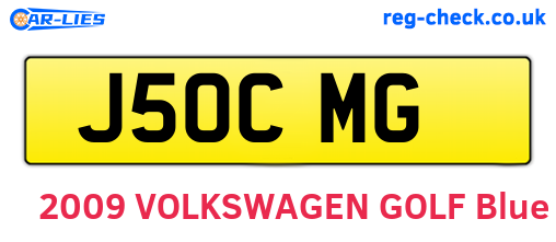 J50CMG are the vehicle registration plates.