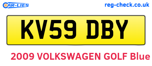 KV59DBY are the vehicle registration plates.