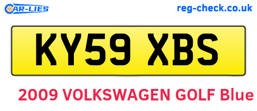 KY59XBS are the vehicle registration plates.