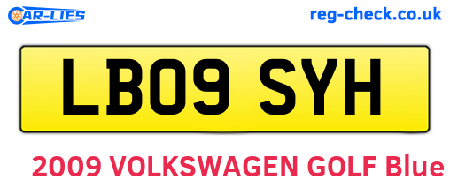 LB09SYH are the vehicle registration plates.
