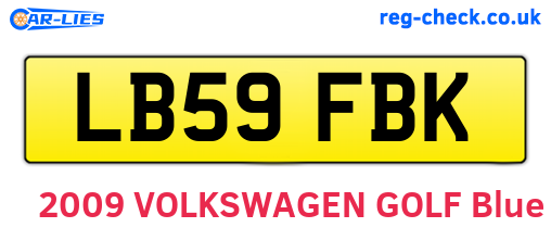 LB59FBK are the vehicle registration plates.