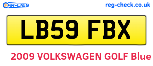 LB59FBX are the vehicle registration plates.