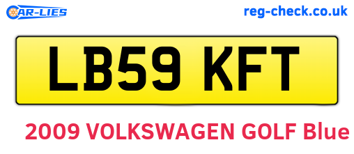 LB59KFT are the vehicle registration plates.
