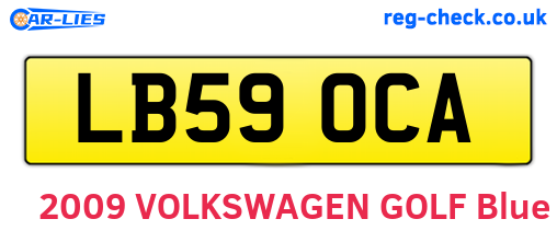 LB59OCA are the vehicle registration plates.