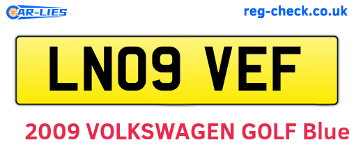 LN09VEF are the vehicle registration plates.