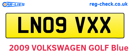 LN09VXX are the vehicle registration plates.