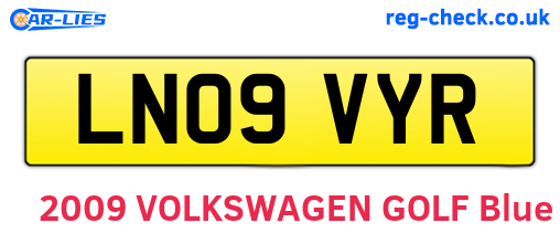 LN09VYR are the vehicle registration plates.
