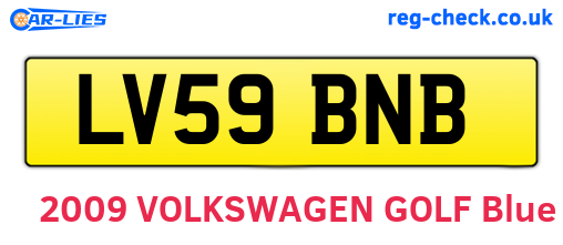 LV59BNB are the vehicle registration plates.