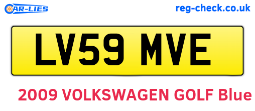LV59MVE are the vehicle registration plates.