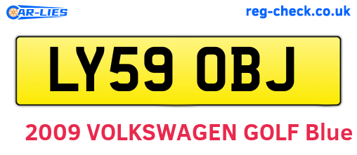LY59OBJ are the vehicle registration plates.