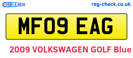 MF09EAG are the vehicle registration plates.