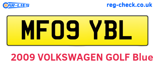 MF09YBL are the vehicle registration plates.