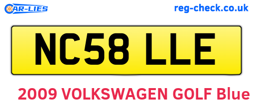 NC58LLE are the vehicle registration plates.