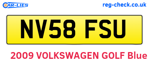 NV58FSU are the vehicle registration plates.
