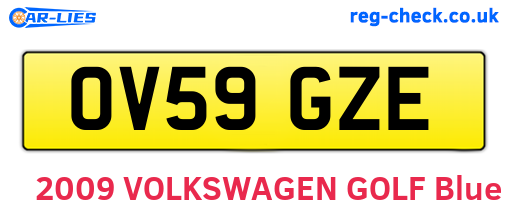OV59GZE are the vehicle registration plates.