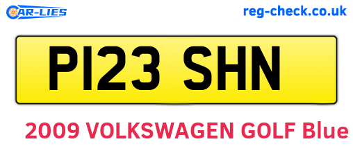 P123SHN are the vehicle registration plates.