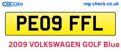 PE09FFL are the vehicle registration plates.