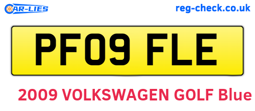 PF09FLE are the vehicle registration plates.