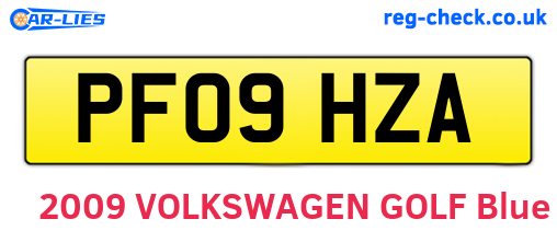 PF09HZA are the vehicle registration plates.
