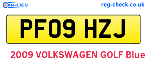 PF09HZJ are the vehicle registration plates.