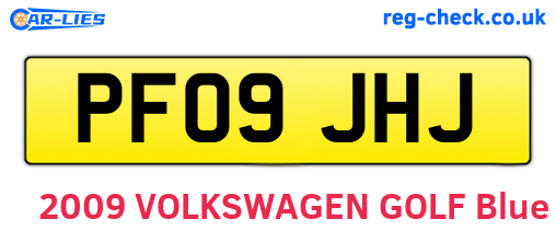 PF09JHJ are the vehicle registration plates.