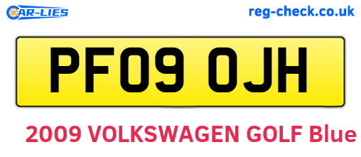 PF09OJH are the vehicle registration plates.