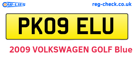 PK09ELU are the vehicle registration plates.