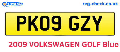 PK09GZY are the vehicle registration plates.