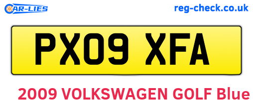 PX09XFA are the vehicle registration plates.