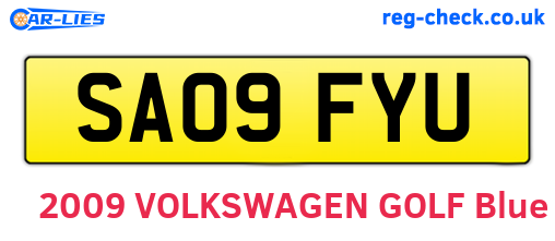 SA09FYU are the vehicle registration plates.