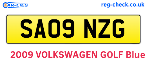 SA09NZG are the vehicle registration plates.